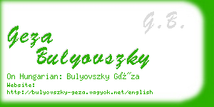 geza bulyovszky business card